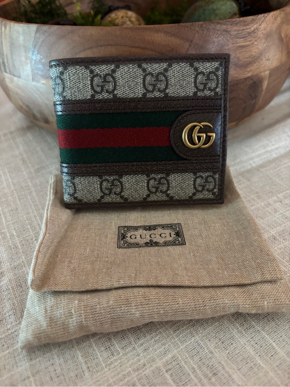 💯 Authentic MEN’s  Gucci Ophidia bi-fold wallet